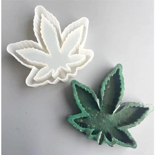 3D DIY Crystal Silicone Mold Ashtray Mold Maple Leaf Container Cup Pad Handmade UV Epoxy Resin