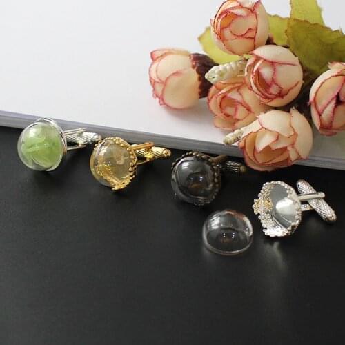 4PCS Glass Globe Bubble Cuff links,glass globe Ball Cuff links,Glass Bulb Cuff links,Glass bottle Cover Cuff links