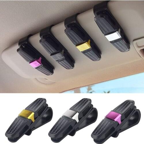 New Auto Sun Visor Glasses Fastener Clip Holder For Sunglasses Eyeglasses Ticket Card 180° Rotation Multi-Function Glasses Clip