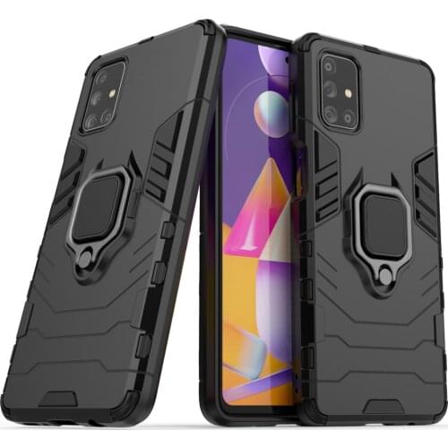 Case for Galaxy M31S SM-M317F Magnetic Car Shockproof Metal Finger Ring Armor Cover for Samsung Galaxy M31 SM-M315F