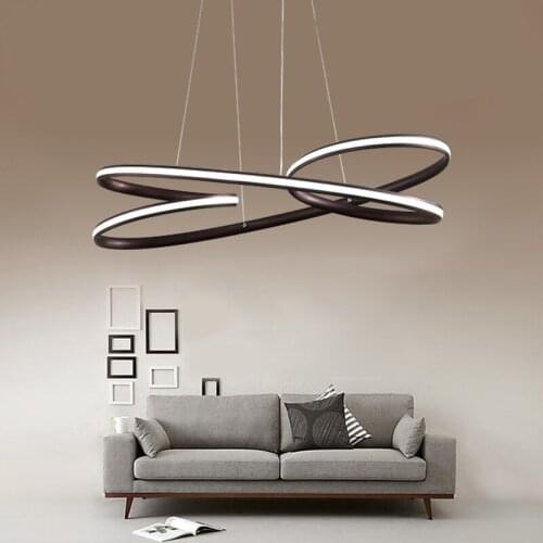 Nordic Circular Dimming LED Pendant lights Dining room Living room Bedroom Decor Chrome/Nickel Creative Simple Pendant lamp