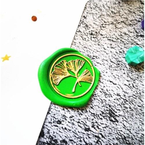 Ginkgo leaf plants decoration wax stamp Retro Wood Stamp Sealing Wax Seal Stamp Wedding Decorative sealing Stamp wax seals
