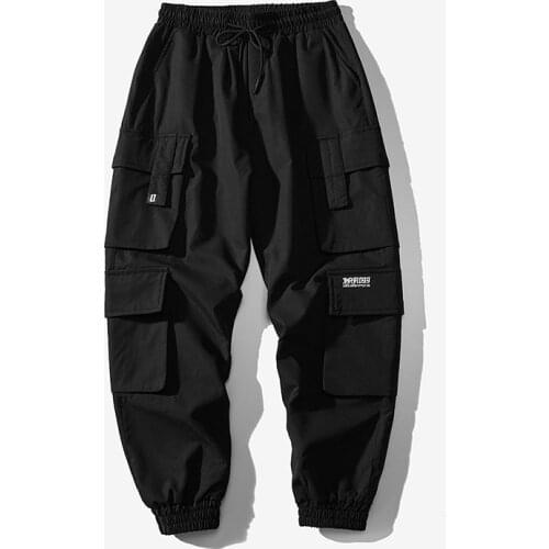 New Men Jogger Pants Streetwear Nice Mens Cargo Pants Overalls Pockets Hip Hop Joggers Sweatpants Male Black Fashions 5XL