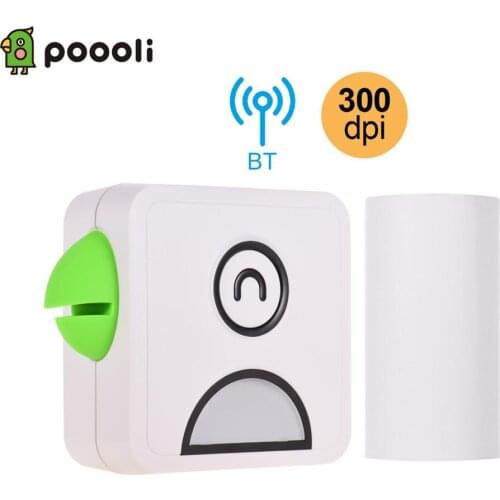 Pocket Thermal Printer 58mm Wireless BT Printer 300dpi with 1 Roll Thermal Paper for Printing Labels Lists Photos Making Account