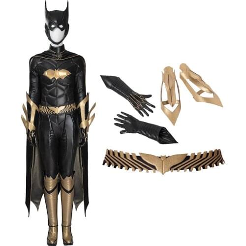Bat Superheroine Cosplay Costume Kate Kane Gold Battle Outfit Halloween Party Role-playing Clothing Full Props Without Boots