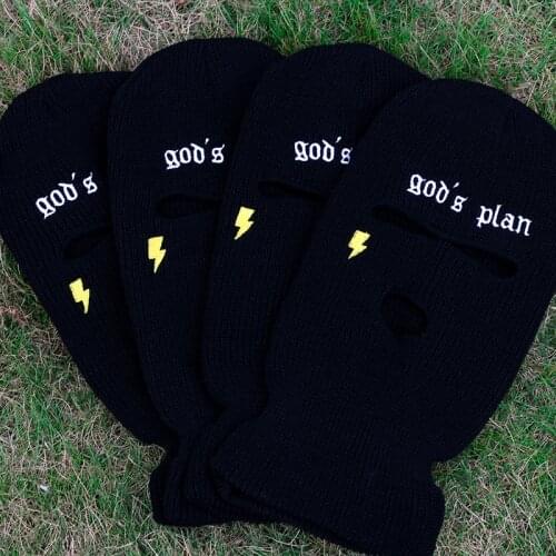 Ski Mask Knitted Face Cover Winter Balaclava Full Face Mask for Outdoor Sports CS 3 Hole Balaclava Party Mask Limited embroidery