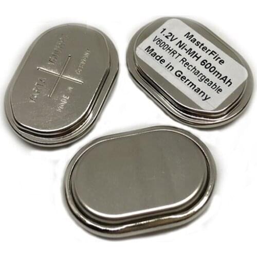 MasterFire 3pcs/lot Original 1.2V 600mah V600HRT Rechargeable Ni-MH Battery NiMH Button Batteries Cell Made in Germany