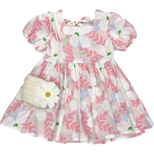 Menoea Baby Girls Dresses 2021 Summer Fashion Korean version Casual Lovely Fashion Children Costumes With Bags 2-6Y