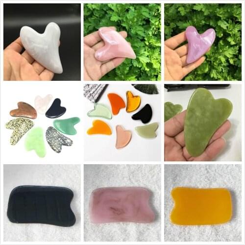 Natural Jade Scraping Board Facial Massager Traditional Physical Guasha Pressure Therapy Scraper Health Care Body Massage Tool
