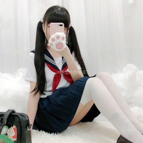 New White and Black Three Jk Uniform Basic Orthodox Sailor Suit College Style Suit Student Daily Pleated Skirt Suit