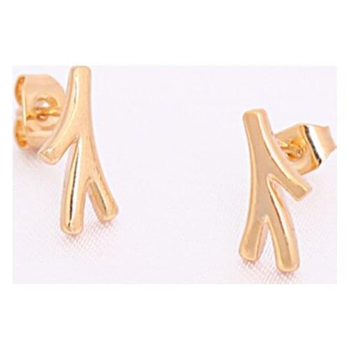 2015 New Hot Selling fashion branch Stud earring , gold stick branch earrings