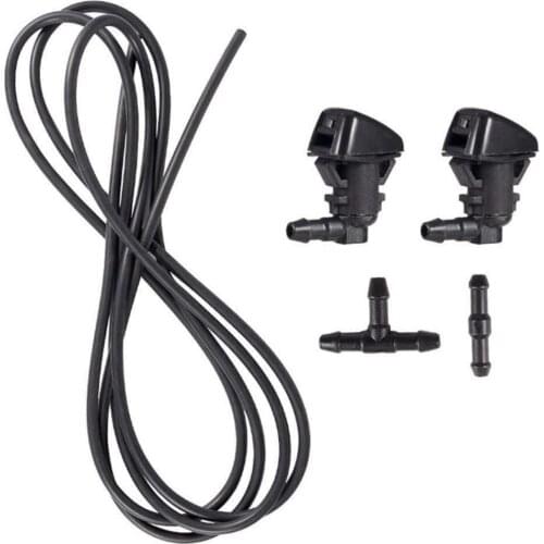 Sprayer Windshield Nozzle 5pcs Set Exterior Car Washer Kit Wiper Black