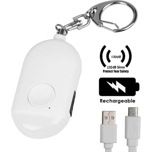 Self Defense Alarm 130dB Girl Women Security Protect Alert Personal Safety Scream Loud Keychain Alarm Emergency Charging Alarms