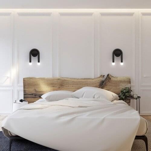 Nordic Light Led Bulbs Wall Lamp Stickers Wall Mirror Minimalist Bedside Stairs Etagere Mural Bedroom Home Decor Indoor Lighting