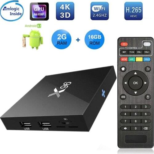 New X96 Android 7.1 TV Box WiFi S905W top tv box android 2GB ram Quad Core Set-top Box tvbox 4K Media Player X 96 set-top box