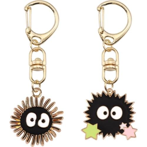 Japan And South Korea Cute Cartoon Black Briquettes Pendant Student Schoolbag Accessories Couple Keychain Birthday Jewelry Gift