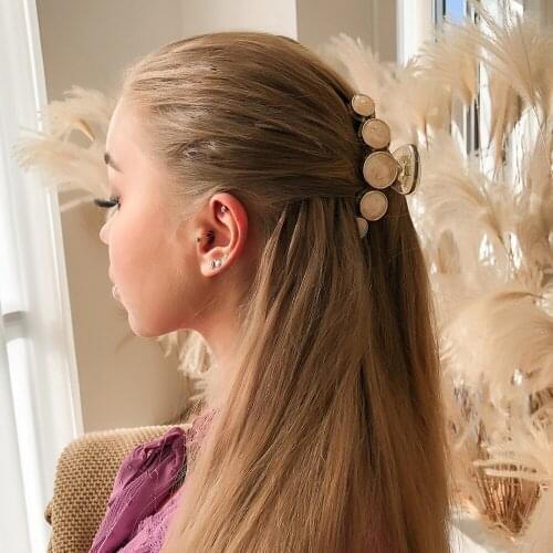 Simulated Pearl Hair Claw Rhinestone Hairpin