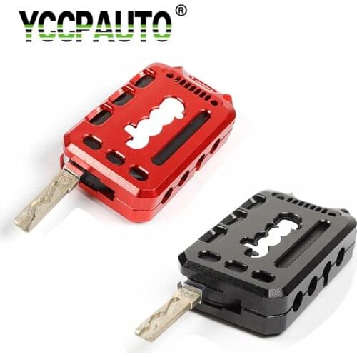 YCCPAUTO 1Pcs Aluminium Alloy Door Key Protective Shell Covers For Jeep Wrangler JL 2018-2020 Key Case Car Accessories
