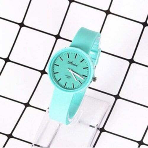 Women Lovely Watched Candy Color Quartz Wrist Watch Lady Silicone Band Simple Style Watch Cute Gift For Girlfriend Plaid Clock