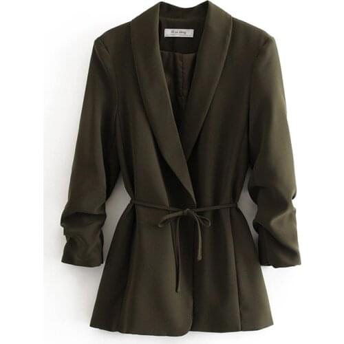 2021 European And American Fashion Strap Design New Womens Coat Office Party Casual Suit High Quality Elegant Commuter Jacket