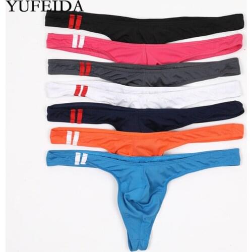 1/7Pack Mens Underwear Thong Penis Pouch Sexy Gay Jockstrap Bikini Briefs Mens Thongs G-strings Low Rise Underpants Lingerie