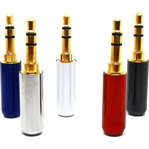 10PCS Gold plated Stereo 3.5mm 3Pole Repair Headphone Jack Plug Cable Audio Headphones Audio Jack Plug Connector Soldering