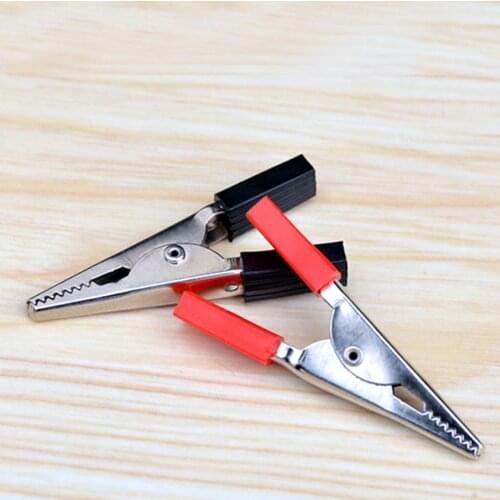 5pcs /set Insulated Crocodile Clip Plastic Handle Cable Test Lead Metal Crocodile Clamps 50mm Length