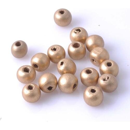 8mm 200Pcs Gold Natural Wooden Round Ball Spacer Beads For Jewelry Making DIY 2017 New MT0683