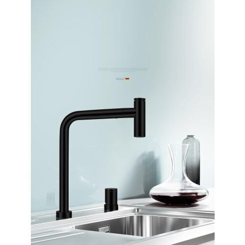 Asras-4042 SUS304 kitchen tap faucet separated hot/cold mixer matt black plated single handle manufacturer