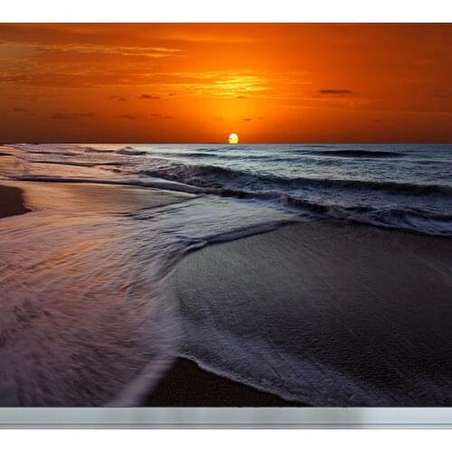 Free Shipping Sea Beach Dusk Sunset Sunrise Sunset Sky Background Wall Custom 3d Wallpaper Hotel Bedroom Wallpaper Good Price