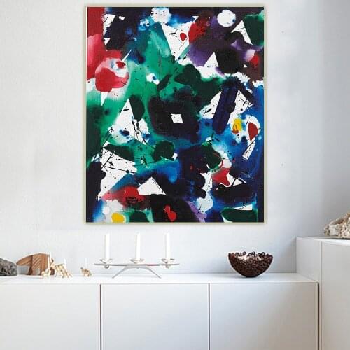 Citon Sam Francis《Untitled-04》Canvas Oil Painting Abstract Artwork Poster Picture Wall Decor Background Modern Home Decoration
