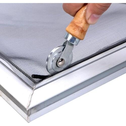 Wooden Handle And Steel Wheels Rolling Tool For Double Window Installation Hand Spline Roller Household Durable Screen Door
