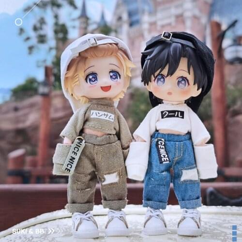 Ob11 baby clothes cool stylish hoodie and ripped pants suitable for molly doll clothes obitsu11,GSC,1/12bjd doll accessories