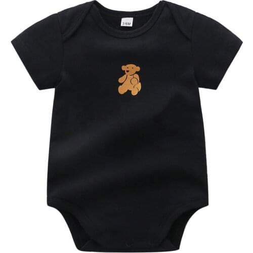 New Summer Newborn Baby Clothes One-piece Baby Boys and girls cartoon letters Short Sleeve Cotton Romper 0-24 Months