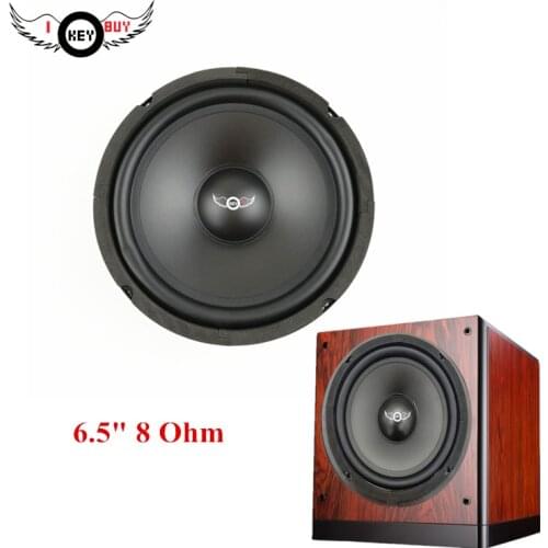 1pc 6.5 Inch Car Mid Bass 300W 8 Ohm Black Rubber Edge Waterproof Injection Cone for Home Bookshelf Center Surround Speakers