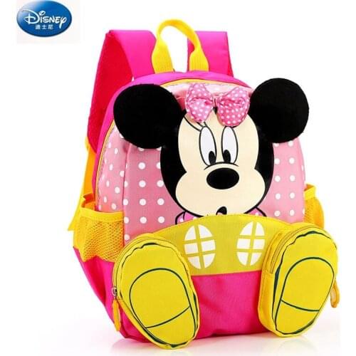 Disney new Cartoon Mickey minnie mouse Childrens Backpack Baby Kindergarten Cute Animal Minnie Kids schoolbag birthday present