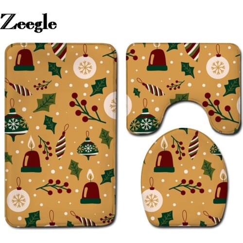 Home Decoration Bath Mat Washable Bathroom Carpet Rug Flannel Toilet Mat Anti-slip Floor Carpet Set and Toilet Seat Cover Mat