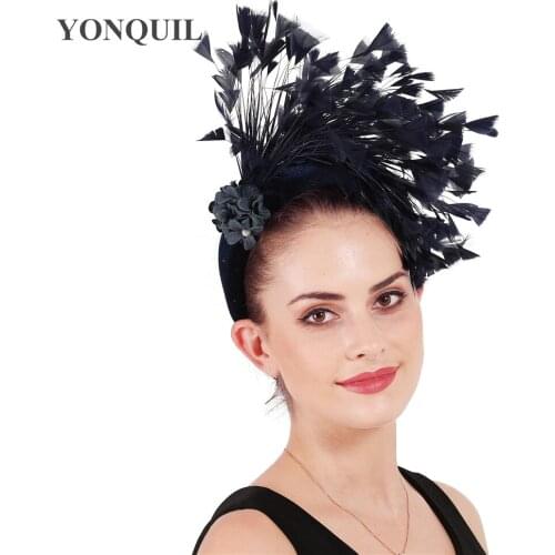 Elegant Women Ladies Wedding Bride Headband Fascinators Marriage Bridal Hair Accessories Vintage Cocktail Headwear Hair Band