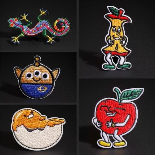 Fruits costume patches apple egg gecko elf decoration patch Childrens T-shirt backpack decoration badge Ironing sewing supplies