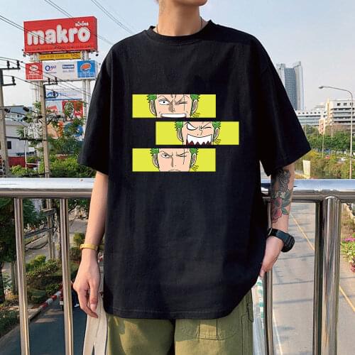 Roronoa Zoro Funny Anime Eyes T Shirt Men Homme New Black Short Sleeve Casual Tshirt Unisex ONE PIECE Manga Streetwear Tee Tops