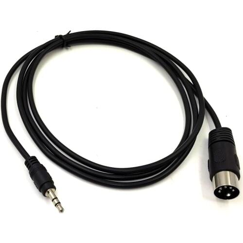 MIDI Cable, 1.5M/5Ft 5-Pin DIN Plugs Male to 3.5mm 1/8 inch TRS Male Jack Stereo Plug Converter Cable Audio Cable (DIN-3.5mm)