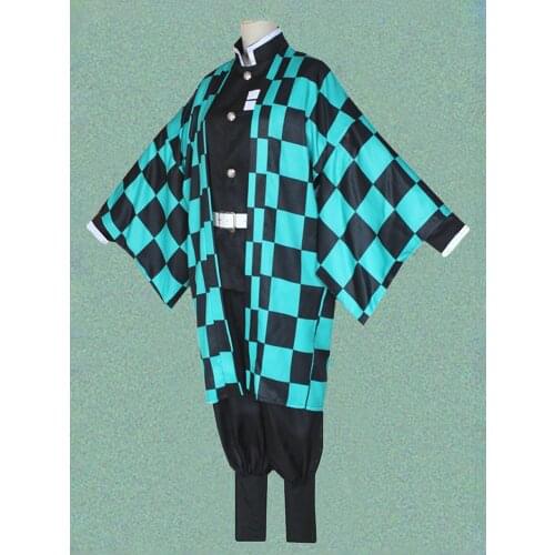 Tanjirou Kamado Cosplay Kimono Costume Unisex Role Play Clothing Demon Slayer Blade: Kamado Tanjiro Cosplay Set Unisex Includes
