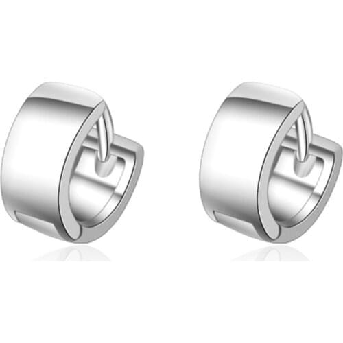 Korean version of the atmosphere simple hot fashion trend wild two-color silver plated ear rings YE045