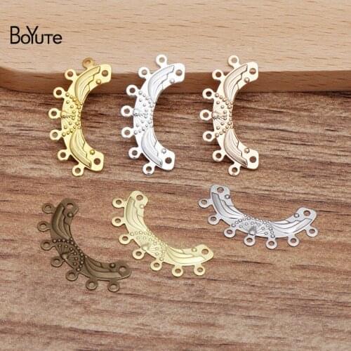 BoYuTe (200 Pieces/Lot) 25MM Metal Brass Stamping Connector Charms for Jewelry Making Diy Hand Made Accessories