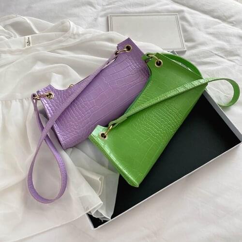 Fashion Alligator PU Handbag Totes Portable Women Solid Casual Shoulder Bag