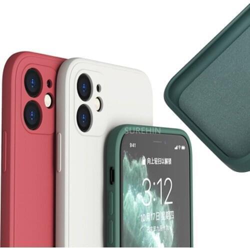 Soft Liquid Silicone Case For iPhone 13 12 11 Pro Max Mini Full Lens Protection Shockproof Back Cover for iPhone13 Case