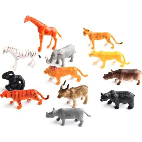 12 Pack Animal Figures Playset Plastic Assorted Realistc Small Poultry Toy Animal Figurines Set Educational Learning Model 111