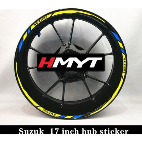 Apply to SUZUK GSX R750 motorcycle refit wheel personality Decal waterproof reflective wheel hub sticker 17 "