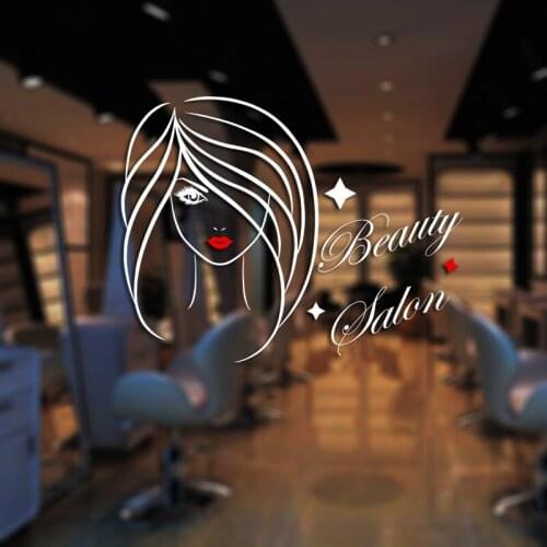 Hair Salon Sticker Beauty Scissors Decal Haircut Name Posters Vinyl Wall Art Decals Decor Decoration Mural Salon Sticker