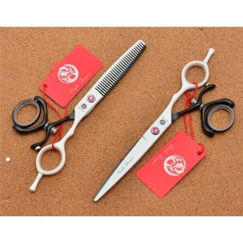 526# 6'' Brand Purple Dragon Hairdressing Scissors Rotating Handle 440C Barber Cutting Scissors Thinning Shears Hair Scissors